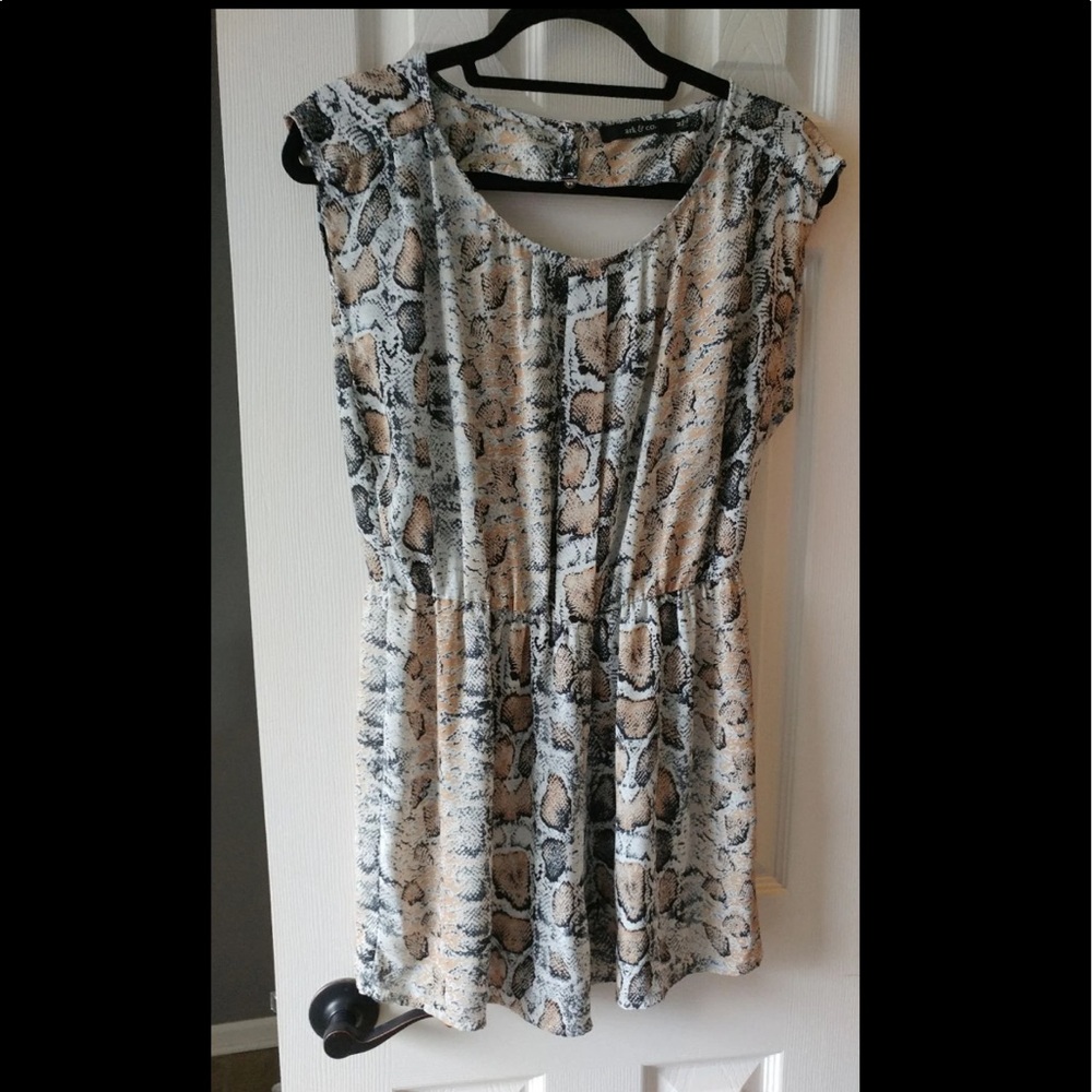 Snake print romper with keyhole back